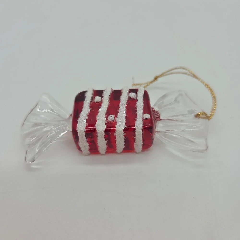 Lot Christmas Ornaments Noel Candycane Snowman Candy Angel Acrylic Red Gold